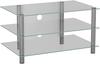 VCM TV-Rack Netasa, silber, aus Glas, 3 Böden, (B/H/T) 95 x 45 x 40cm