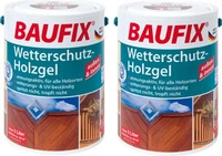 Baufix Holzlasur Wetterschutz-Holzgel, 5,0l, innen & au&szlig;en, wetterfest, nussbaum,