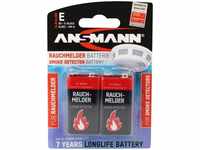 Ansmann Batterien Rauchmelder, 9V Block, E-Block, 6LR61, 2 Stück, Grundpreis: &euro;