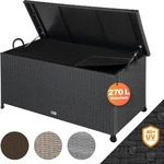 CASARIA Gartenbox 102318, aus Polyrattan, 117 x 53 x 60cm, 270 Liter, schwarz,