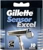 Gillette Rasierklingen Sensor Excel, für Herrenrasierer, 2-fach Klinge, 10 Stück,
