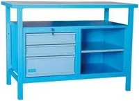 G&uuml;de Werkbank P 1200 SL, 40926, blau, mit 3 Schubladen & 2 Ablageb&ouml;den, 119 x...