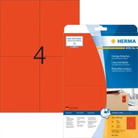 Herma Universaletiketten 4565, Special, rot, 105 x 148mm, abl&ouml;sbar, 20 Blatt, 80