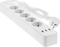 InLine Steckdosenleiste 16491T, mit 1,5m Kabel, 5-fach, 3x USB-A,