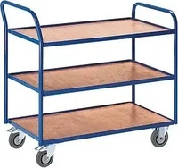 Rollcart Tischwagen 08-7436, aus Metall & Holz, mit 3 Etagen, Tragkraft 300kg,...