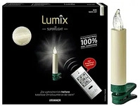 Krinner Christbaumkerzen Lumix SuperLight Mini, mit Fernbedienung, Metallic,