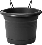 elho Blumenkasten Green Basics Balkontopf All-in-1, schwarz, 20 x 26 x 19cm, aus