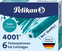 Pelikan F&uuml;llerpatronen 4001 TP6, t&uuml;rkis, 6 St&uuml;ck