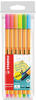 Stabilo Fineliner Point 88, 88/6-1 Neon, Strichbreite 0,4mm, farbig sortiert, 6
