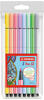 Stabilo Filzstifte Pen 68 Pastel, 68/8-01, Strichbreite 1mm, im Etui, 8 Stück,