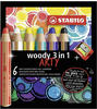 Stabilo Buntstifte woody 3 in 1 ARTY, 8806-1-20, Multitalent-Stift, inkl....