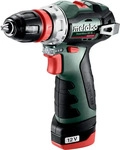 Metabo Akku-Bohrschrauber PowerMaxx BS BL Q, 12V / 2,0Ah, mit 2 Akkus, Ladeger&auml;t und