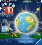 Ravensburger Puzzle 11274, Puzzle-Kinderglobus mit Licht, 3D Puzzle, ab 6 Jahre, 188