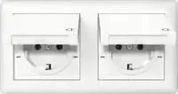 Gira Steckdose Standard 55 415803, Set, IP44, Unterputz, 2-fach, mit Deckel,