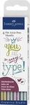 Faber-Castell Tuschestifte Pitt Artist Pen 167304, metallic sortiert, Rundspitze