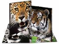 Herma Zeichenmappe 7142, Leoparden, A3, aus PP, 3 Einschlagklappen, Gummizug, 3