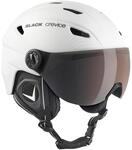 Black Crevice Erwachsene Skihelm Silvretta, mit Visier, Carbon wei&szlig;, S