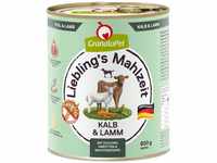 GranataPet Liebling's Mahlzeit Kalb & Lamm, 6 x 800 g, Nassfutter für Hunde,