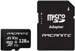 ARCANITE 128 GB microSDXC-Speicherkarte mit SD-Adapter &mdash; A1, UHS-I U3, V30, 4K,