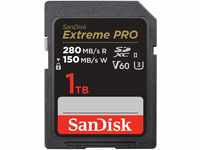 SanDisk Extreme PRO SDXC UHS-II Speicherkarte V60 1 TB (280 MB/s, 6K, 4K UHD,...