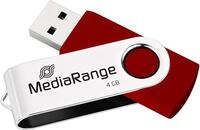 MediaRange USB 2.0 Speicherstick 4GB - Mini USB Flash-Laufwerk mit sicherem