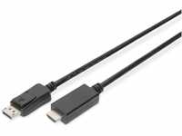 DIGITUS DisplayPort zu HDMI Adapterkabel - UHD 4k/60Hz - HDMI 2.0 - Displayport...