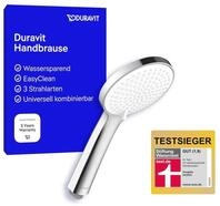 Duravit Universal Duschkopf, Duschbrause mit 3 Strahlarten (Rain, Intense Rain, Soft