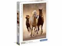 Clementoni 39168 Running Horses – Puzzle 1000 Teile, buntes Legespiel für die