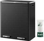 SONGMICS M&uuml;lleimer, 2 x 30 Liter, 2 F&auml;cher, M&uuml;lltrennsystem, Treteimer,