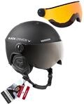 Black Crevice Skihelm Arlberg mit 2 Visier, matt schwarz/grau, S/M (54-57)