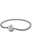 PANDORA Funkelndes Crown O Schlangen-Gliederarmband in Silber 19cm, 599046C01-19