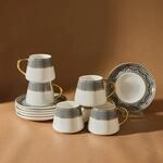 KARACA Globe T&uuml;rkische Kaffeetassen set mit untertasse f&uuml;r 6 Personen,...