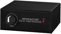 MONACOR SLA-35 Stereo-Pegel und Impedanzwandler in Schwarz, Wandler mit Cinch-...