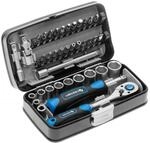 H&ouml;gert Technik - Werkzeugset I Steckschl&uuml;ssel, Bits und Ausstattung 1/4&rdquo; I