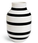 K&auml;hler Vase H31 cm Omaggio Originaldesign mit handgemalte Streifen, schwarz