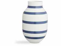Kähler Vase H31 cm Omaggio Originaldesign mit handgemalte Streifen, blau
