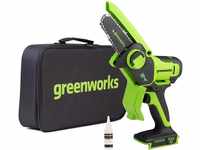 Greenworks 24V Mini-Kettensäge 4-Zoll (10 cm) kabellose Akku-Kettensäge ohne...