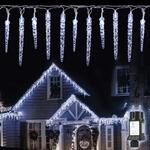 SALCAR LED Eiszapfen Lichterkette, 40 Weihnachtsbeleuchtung 10m (5m