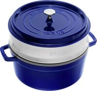 STAUB Gusseisen Br&auml;ter/Cocotte, mit D&auml;mpfeinsatz aus Edelstahl, Rund 26 cm, 5,2 L,