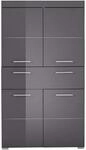 trendteam smart living - Amanda - Hochschrank - Grau Hochglanz - Badregal breit...