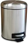 KITCHEN MOVE Urban BAN Badezimmer-Abfalleimer mit Fu&szlig;pedal, 5 l, Edelstahl, mit