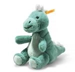 Steiff 067242 Soft Cuddly Friends Joshi Baby T-Rex 16cm, gruenblau, Aqua Green