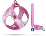 Vest Harness curli Clasp Air-Mesh Pink-Circles XS & Leash M
