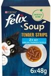 Felix Soup Tender Strips Suppe f&uuml;r Katzen, Fisch Sorten-Mix, 1 Packung (6 x 48g)