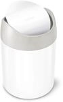 simplehuman 1,5 Liter, Tischabfalleimer mit Schwingdeckel, Mini-Abfalleimer