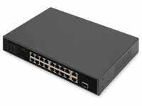 DIGITUS 18 Port Fast Ethernet PoE-Netzwerk-Switch - 16x 100 Mbps RJ45 + 1x Gbps...