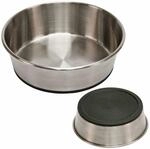 Kerbl Pet Edelstahlnapf, Futternapf, Fressnapf, rund, Silber/schwarz, &Oslash;13,5x4,5cm,
