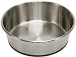 Kerbl Pet Edelstahlnapf, Futternapf, Fressnapf, rund, Silber/schwarz, &Oslash;22x6,8cm,