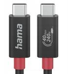 Hama USB C Kabel, 1m (USB C auf C, E Marker, USB4 Gen3, 40Gbit/s, Ladekabel,