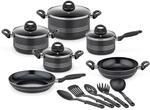 GSW Kochtopf Set Milano Nero, 15-teilig, Hochwertiges Topfset f&uuml;r Induktion,...